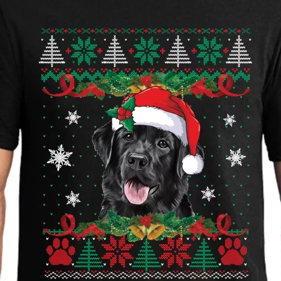 Black Lab Christmas Santa Ugly Sweater Dog Lover Xmas Gift Pajama Set