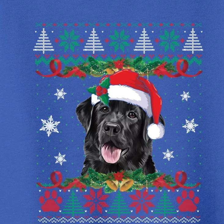 Black Lab Christmas Santa Ugly Sweater Dog Lover Xmas Cute Gift Toddler T-Shirt