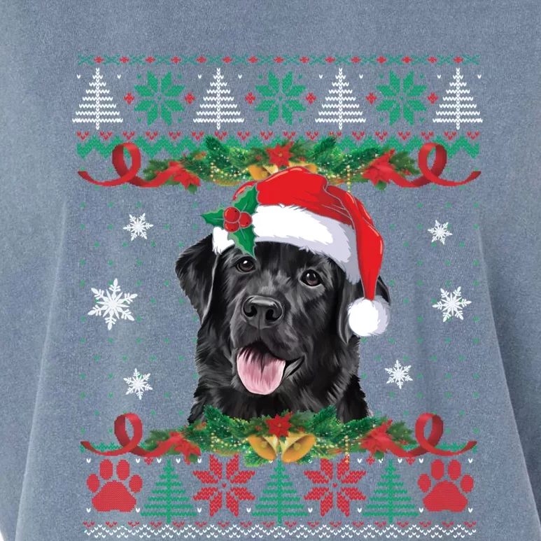 Black Lab Christmas Santa Ugly Sweater Dog Lover Xmas Cute Gift Garment-Dyed Women's Muscle Tee