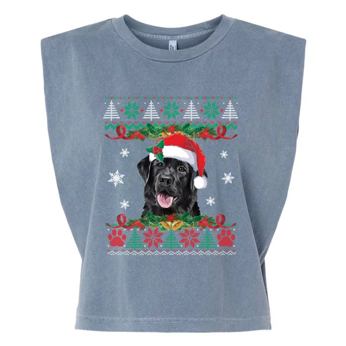 Black Lab Christmas Santa Ugly Sweater Dog Lover Xmas Cute Gift Garment-Dyed Women's Muscle Tee