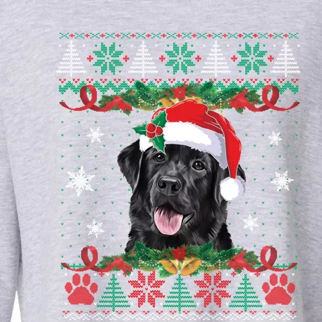 Black Lab Christmas Santa Ugly Sweater Dog Lover Xmas Cute Gift Cropped Pullover Crew