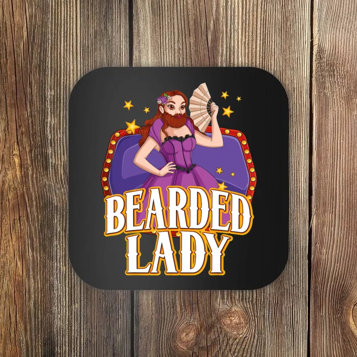 Bearded Lady Costume Circus Staff Carnival Lovers Coaster