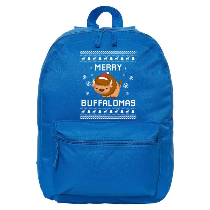 Buffalo Lover Christmas Ugly Xmas Buffalo Sweater Bison Gift 16 in Basic Backpack