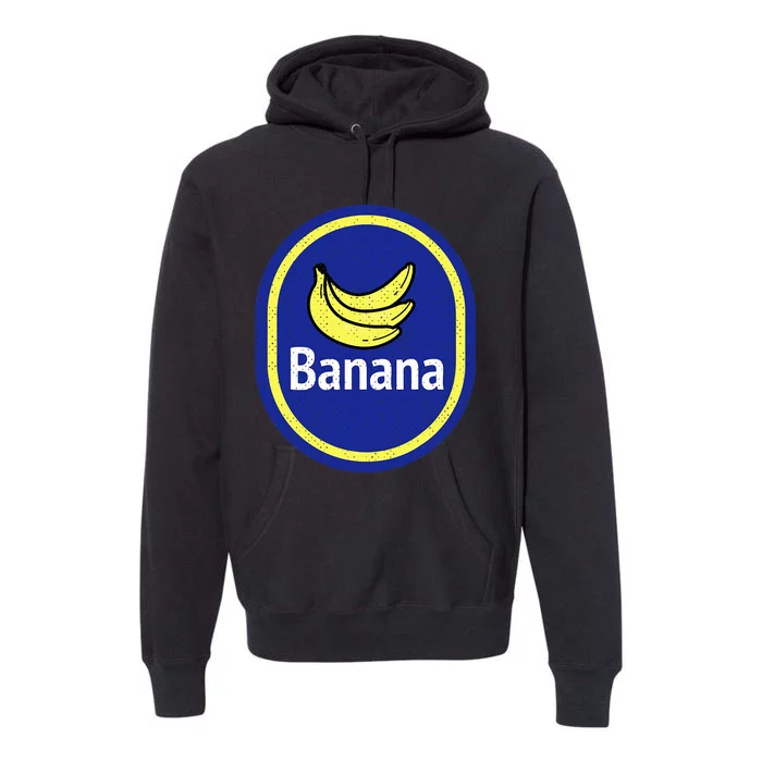 Banana Logo Costume Fruit Label Funny Easy Quick Halloween Premium Hoodie