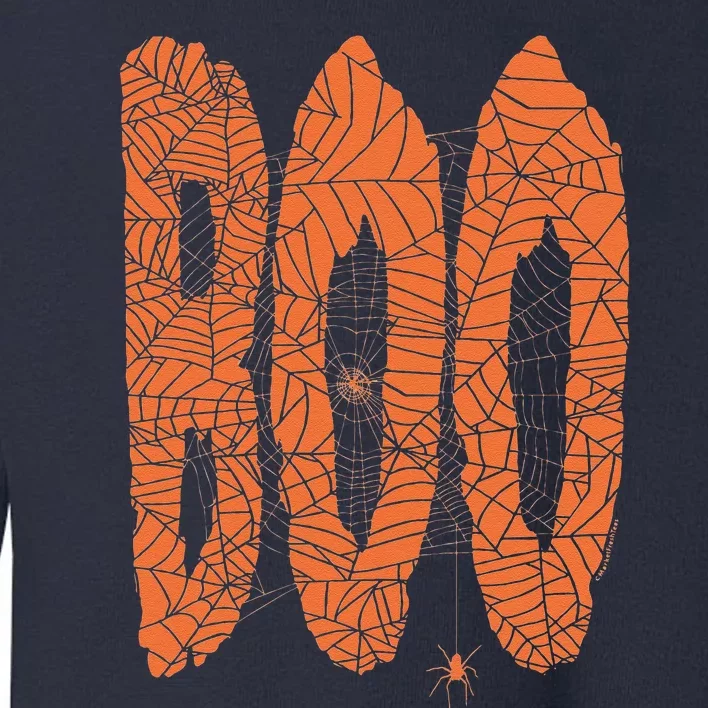 Boo Letters Covered In Spider Webs Fun Spooky Halloween Toddler Sweatshirt