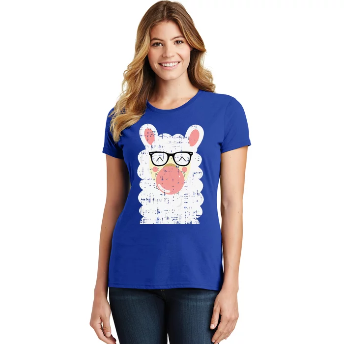 Bubblegum Llama Cute Funny Animal Halloween Gift Idea Women's T-Shirt