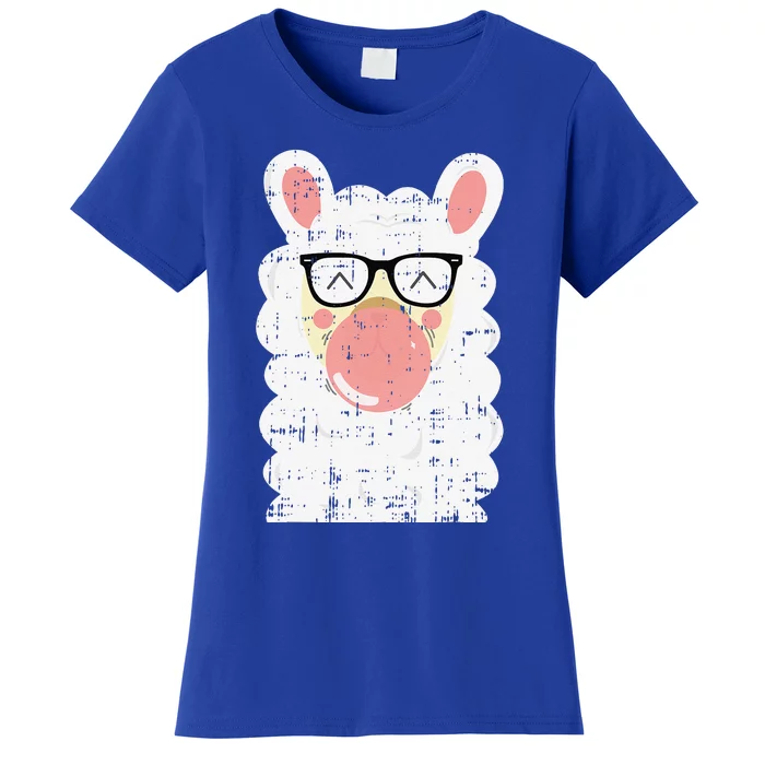 Bubblegum Llama Cute Funny Animal Halloween Gift Idea Women's T-Shirt