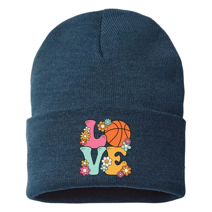 Basketball Love Cute Basketball Lover Women Teens Girl Sustainable Knit Beanie