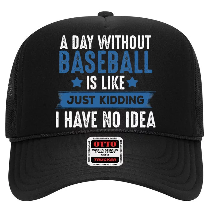 Baseball Lover Cool Gifts For Player Coach Fan High Crown Mesh Trucker Hat