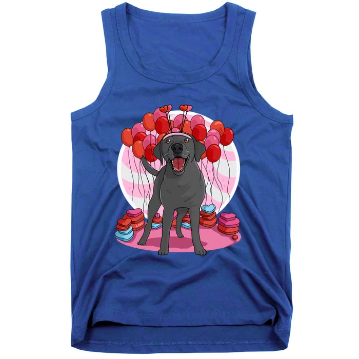 Black Lab Cute Labrador Retriever Heart Valentine Day Gift Cool Gift Tank Top