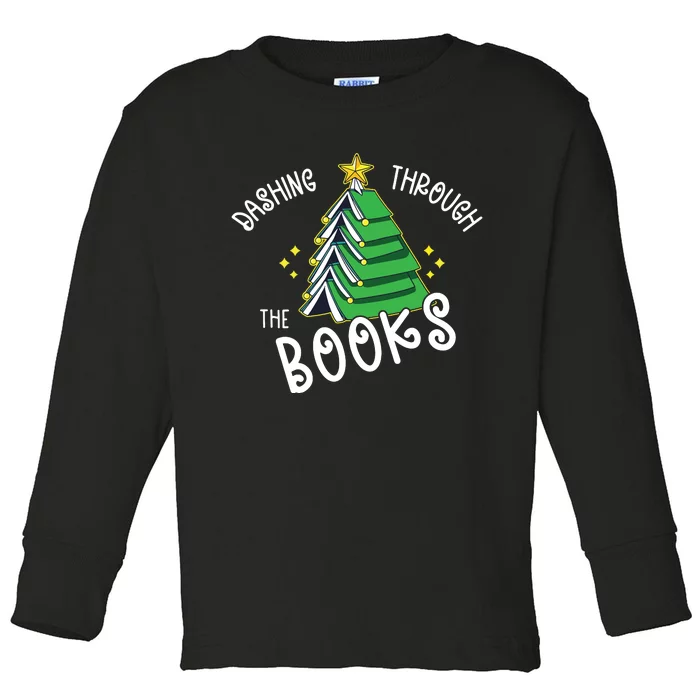 Book Lover Christmas Tree Holiday Reading Love To Read Toddler Long Sleeve Shirt