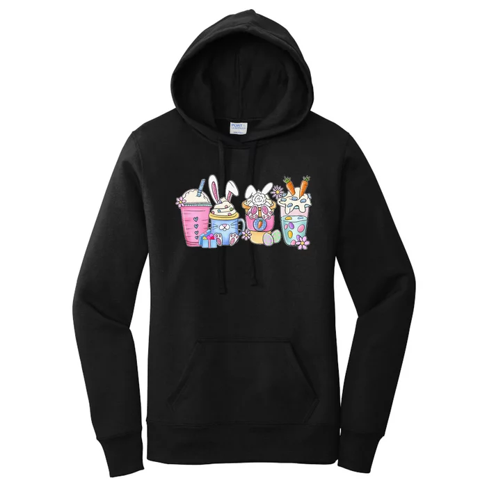 Bunny Latte Coffee Easter Bunny rabbit Coffee Lover Women's Pullover Hoodie