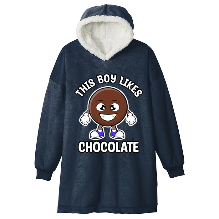 Boy Likes Chocolate Cute Chocolate Lover Gift Hooded Wearable Blanket