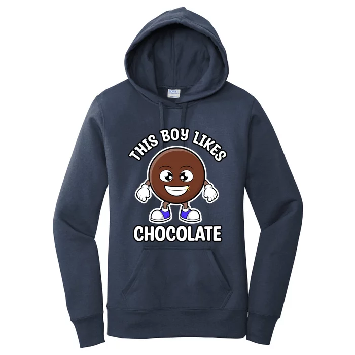 Boy Likes Chocolate Cute Chocolate Lover Gift Women's Pullover Hoodie