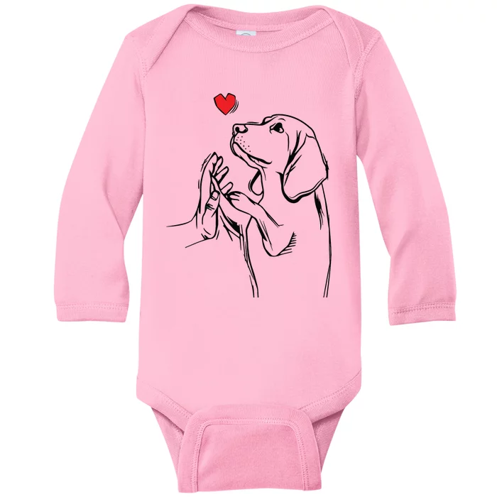 Beagle Love Cute Dog Mom Funny Girl Gift Baby Long Sleeve Bodysuit