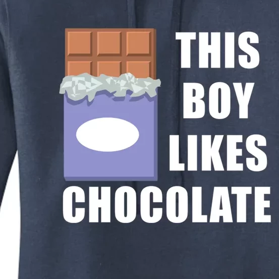 Boy Likes Chocolate Funny Dark Chocolate Lover Gift Women's Pullover Hoodie