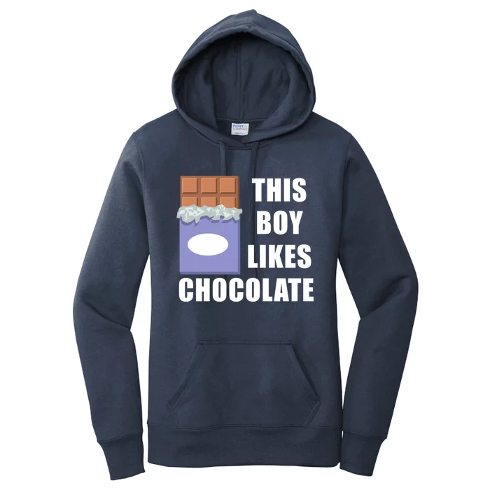 Boy Likes Chocolate Funny Dark Chocolate Lover Gift Women's Pullover Hoodie