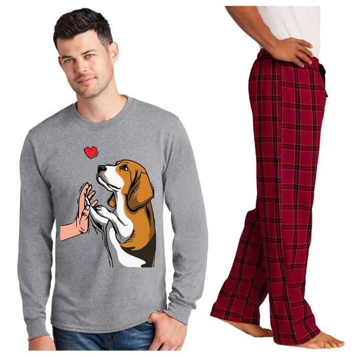 Beagle Love Cute Dog Mom Funny Girl Long Sleeve Pajama Set