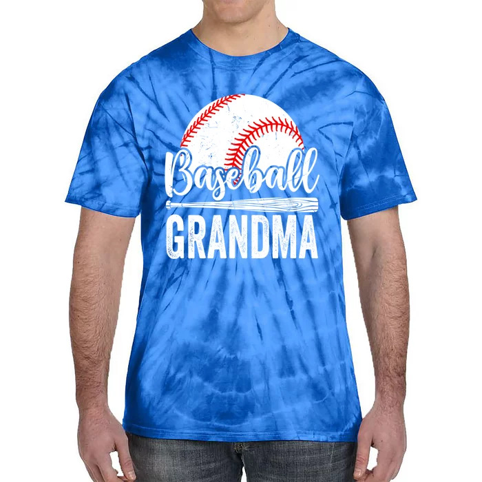 Baseball Lover Cute Baseball Grandma Gift Tie-Dye T-Shirt