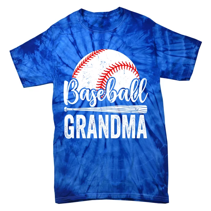 Baseball Lover Cute Baseball Grandma Gift Tie-Dye T-Shirt