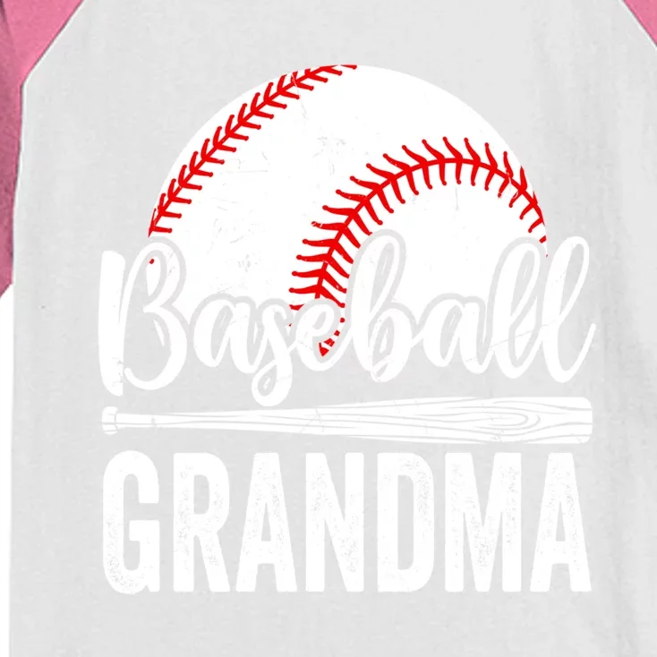 Baseball Lover Cute Baseball Grandma Gift Kids Colorblock Raglan Jersey