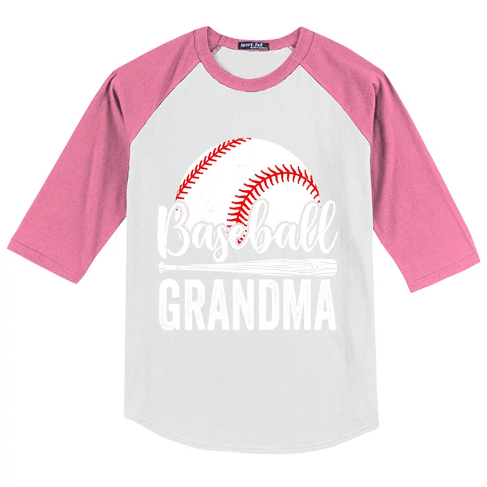 Baseball Lover Cute Baseball Grandma Gift Kids Colorblock Raglan Jersey