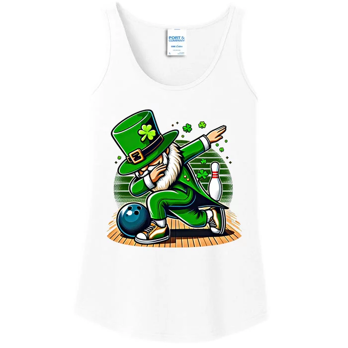 Bowling Lover Dabbing Irish Bowler St Saint PatrickS Day Great Gift Ladies Essential Tank