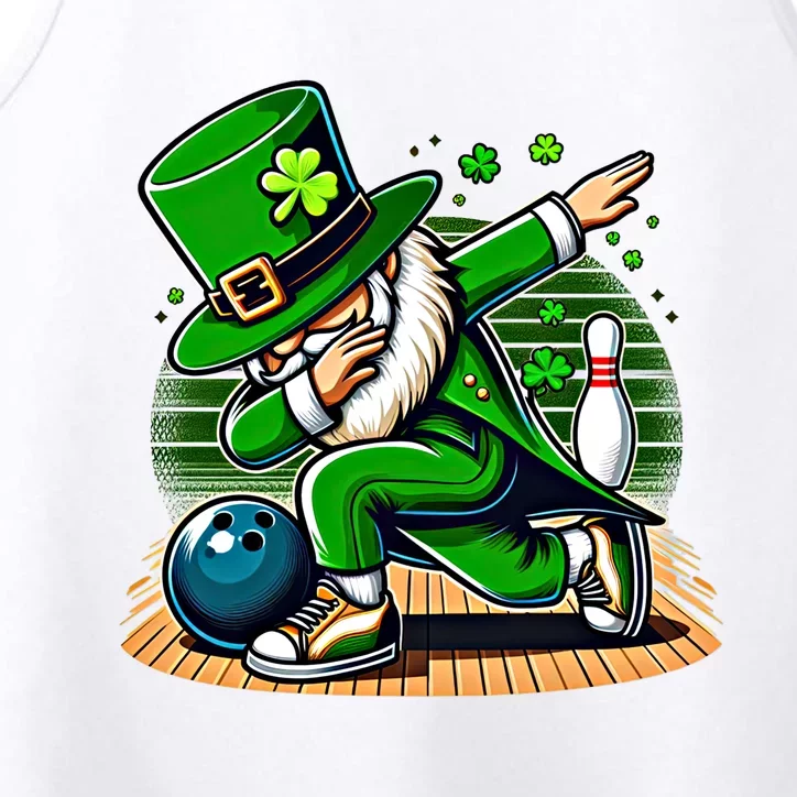 Bowling Lover Dabbing Irish Bowler St Saint PatrickS Day Great Gift Performance Tank