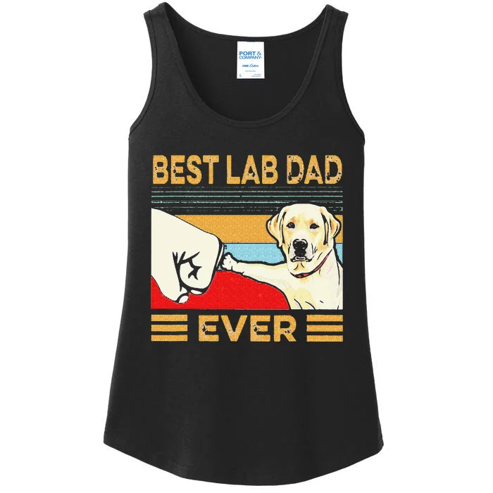 Best Lab Dad Ever Retro Vintage Ladies Essential Tank