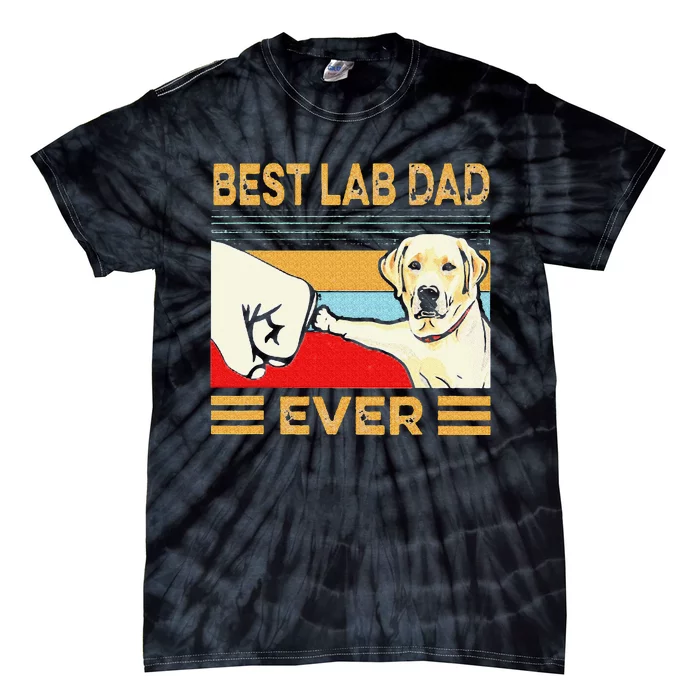 Best Lab Dad Ever Retro Vintage Tie-Dye T-Shirt