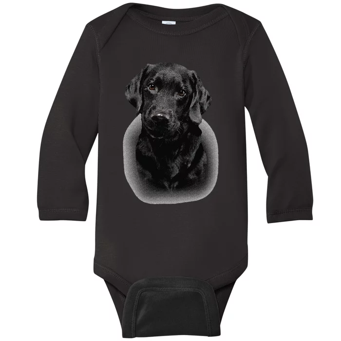 Black Labrador Dad Mom Retriever Lab Owner Dog Lover Cute Baby Long Sleeve Bodysuit