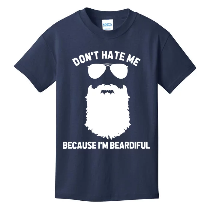 Beard Lover Dont Hate Me Because Im Beardiful Kids T-Shirt