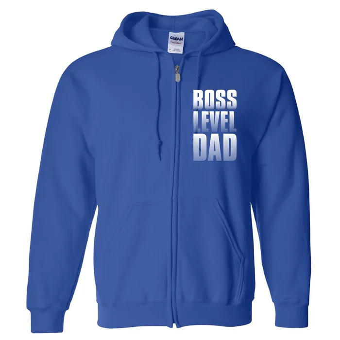 Boss Level Dad Gift Dad By Day Gamer By Nighfunny Gift Cute Gift Full Zip Hoodie