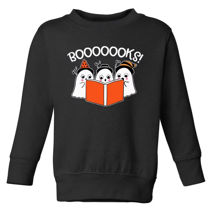 Boooks Lazy DIY Halloween Teacher Funny Ghost Reading Toddler Sweatshirt