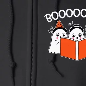 Boooks Lazy DIY Halloween Teacher Funny Ghost Reading Full Zip Hoodie