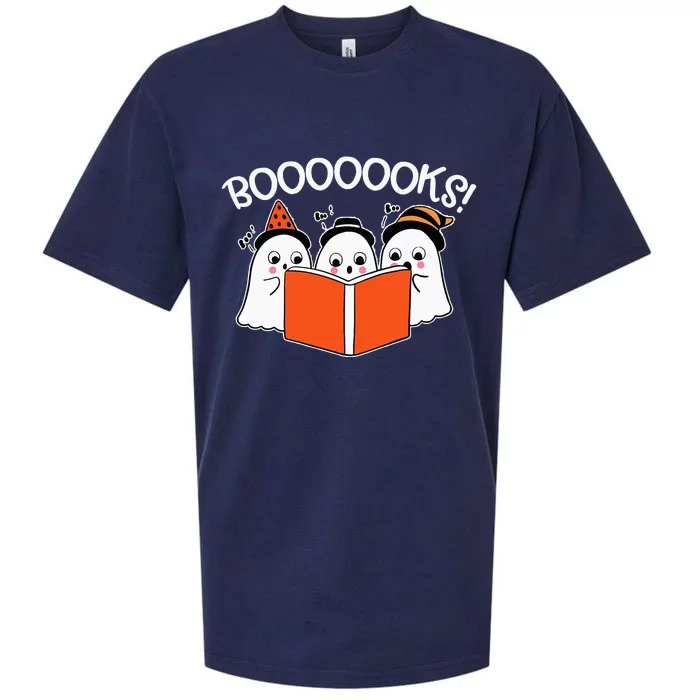 Boooks Lazy DIY Halloween Teacher Funny Ghost Reading Sueded Cloud Jersey T-Shirt