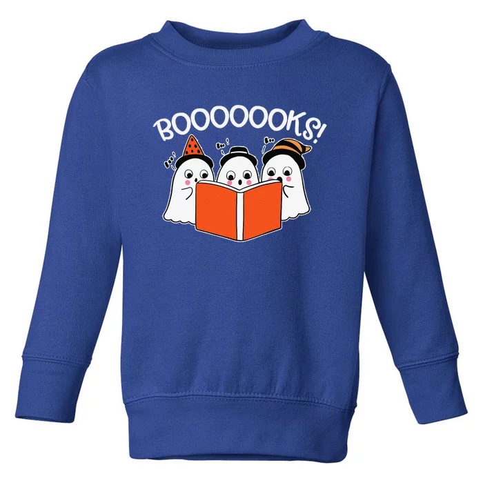 Boooks Lazy DIY Halloween Teacher Funny Ghost Reading Toddler Sweatshirt