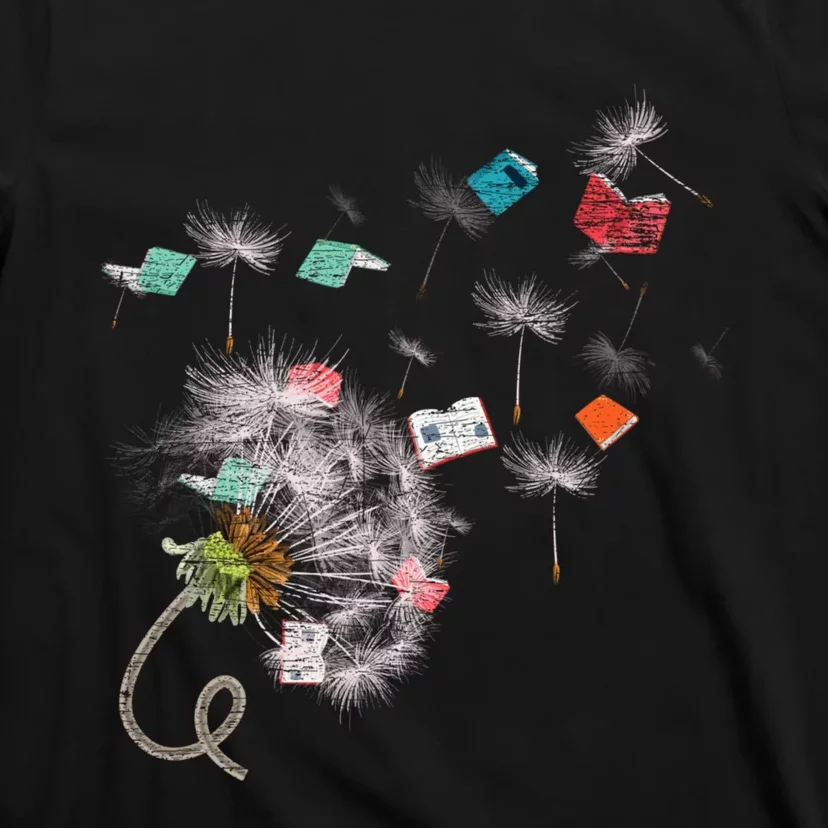 Book Librarian Dandelion Book Reading T-Shirt