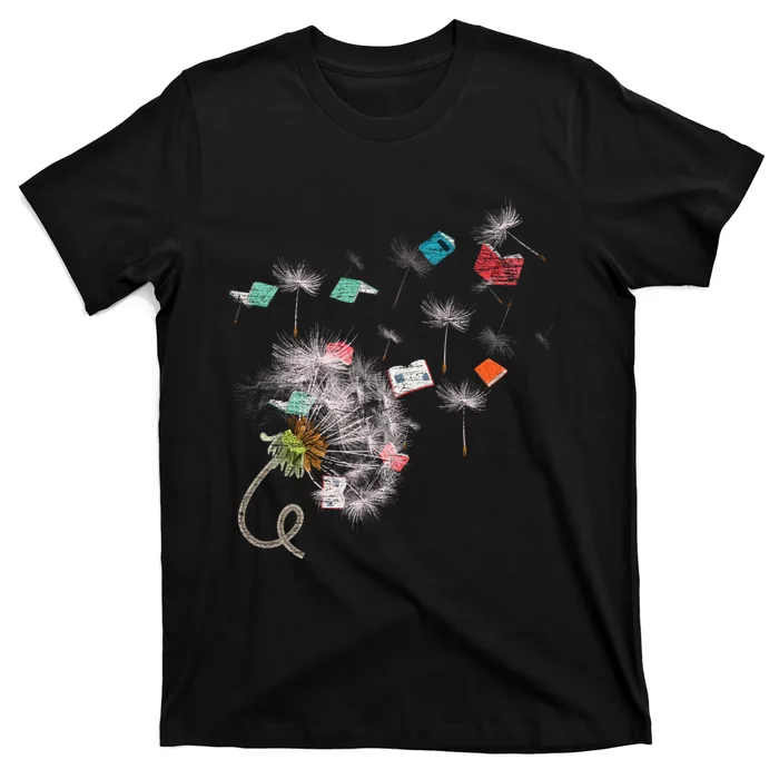 Book Librarian Dandelion Book Reading T-Shirt