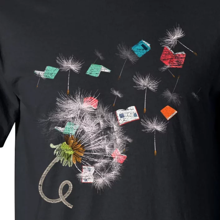 Book Librarian Dandelion Book Reading Tall T-Shirt