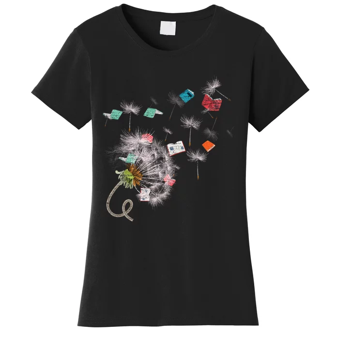 Book Librarian Dandelion Book Reading Women's T-Shirt