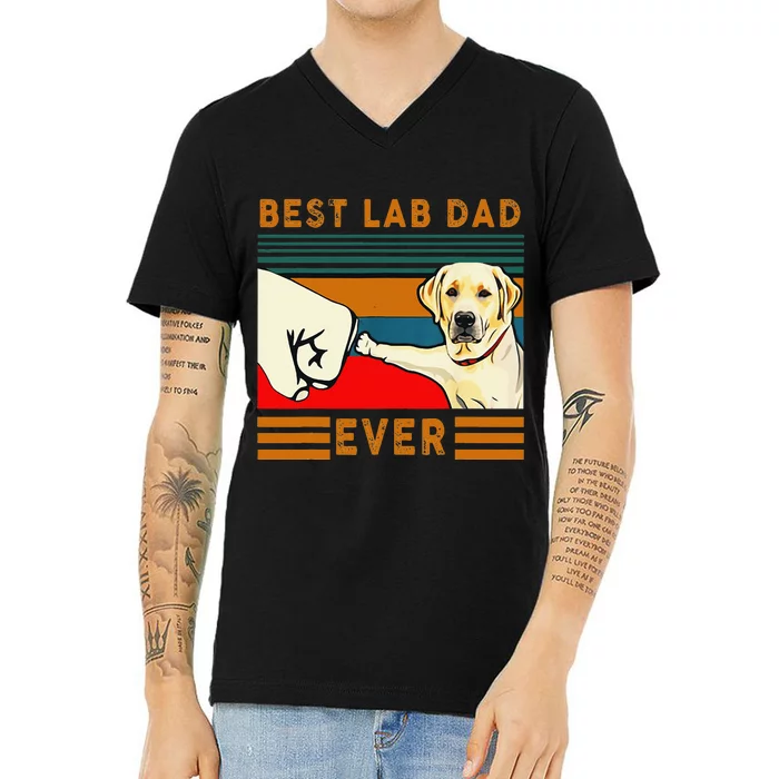 Best Lab Dad Father's Day Dad Gifts Best Labrador Dad V-Neck T-Shirt