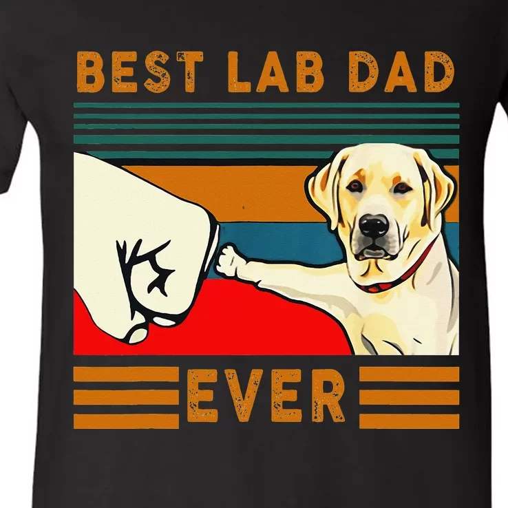 Best Lab Dad Father's Day Dad Gifts Best Labrador Dad V-Neck T-Shirt