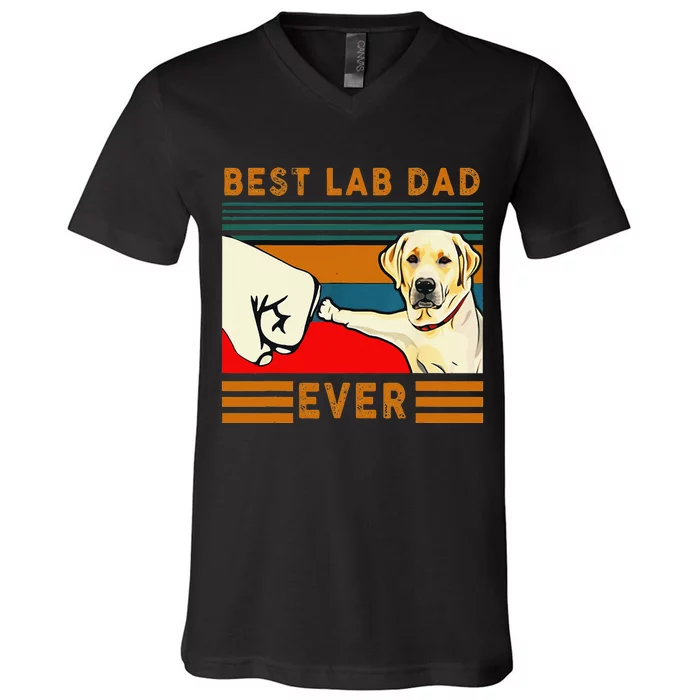 Best Lab Dad Father's Day Dad Gifts Best Labrador Dad V-Neck T-Shirt