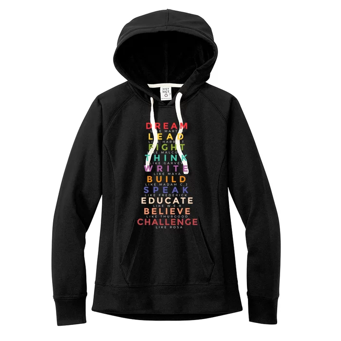 Black Leader Dream Like Martin Teach Black History Month Gift Women's Fleece Hoodie