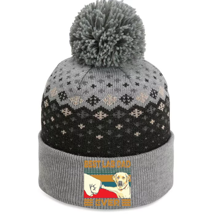 Best Lab Dad Ever Retro Vintage The Baniff Cuffed Pom Beanie