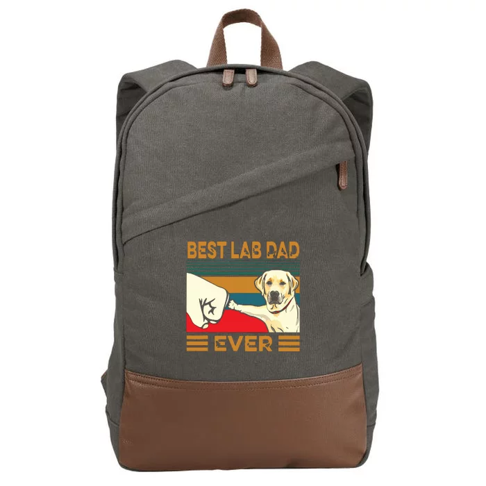 Best Lab Dad Ever Retro Vintage Cotton Canvas Backpack