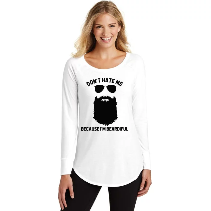 Beard Lover Dont Hate Me Because Im Beardiful Women's Perfect Tri Tunic Long Sleeve Shirt