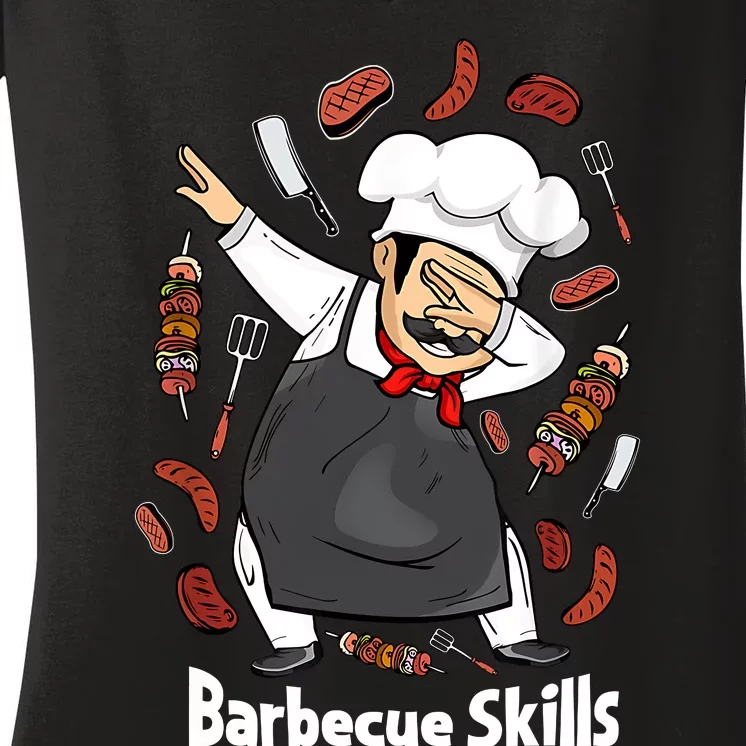 Barbecue Lover Dad Grilling BBQ Chef Father Barbecue Women's V-Neck T-Shirt