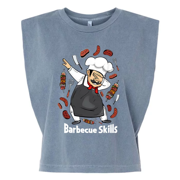 Barbecue Lover Dad Grilling BBQ Chef Father Barbecue Garment-Dyed Women's Muscle Tee